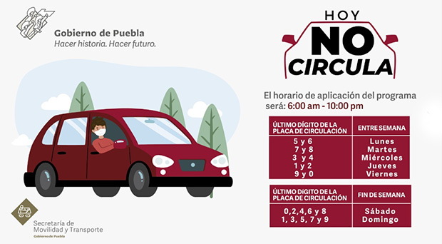 HOY NO CIRCULA EN PUEBLA