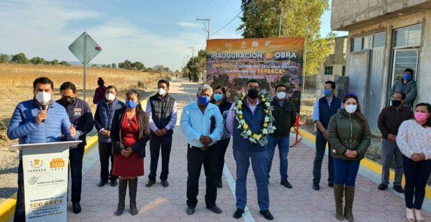 Sergio Salomón entrega obra de pavimentación en San Francisco Buenavista