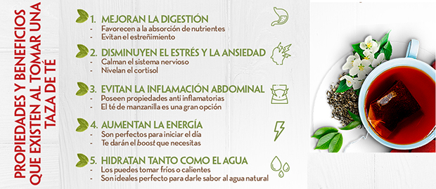 Descubre las propiedades y beneficios que existen al tomar una taza de té