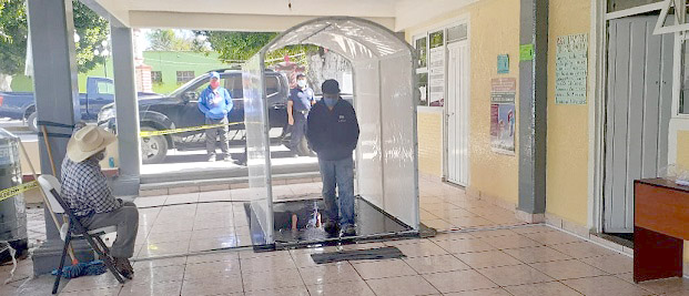 Instalan túnel desinfectante en Atexcal