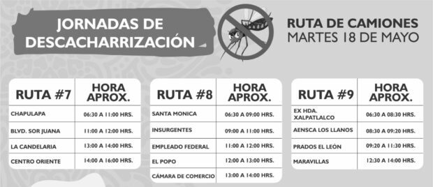 Inicia comuna de Atlixco Jornada de Descacharrización para prevenir el dengue