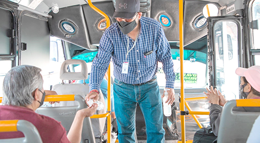 Refuerza SMT operativos de sana distancia en el transporte público