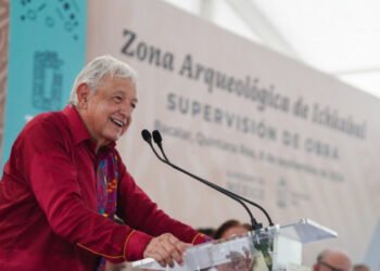 Obras en inmediaciones del Tren Maya generan empleos y atraen turismo, afirma presidente en zona arqueológica Ichkabal