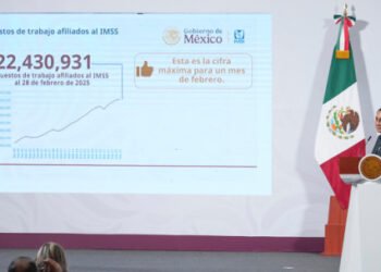 Presidenta Claudia Sheinbaum celebra cifra histórica de 22 millones 430 mil 931 empleos afiliados al IMSS al 28 de febrero