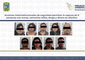 Acciones interinstitucionales de seguridad permiten la captura de 9 personas con armas, cartuchos útiles, droga y dinero en efectivo