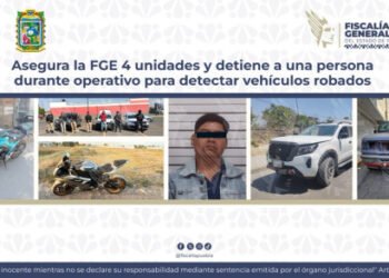 Asegura la FGE 4 unidades y detiene a una persona durante operativo para detectar vehículos robados