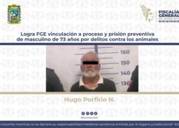 Logra FGE vinculación a proceso y prisión preventiva de masculino de 73 años por delitos contra los animales