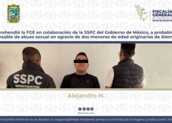 Aprehendió la FGE en colaboración con la SSPC del Gobierno de México a probable responsable de abuso sexual en agravio de dos menores de edad originarias de Alemania