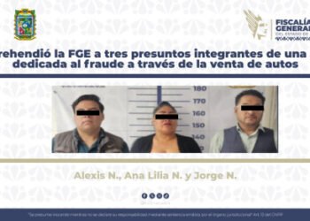 Aprehendió la FGE a tres presuntos integrantes de una red dedicada al fraude a través de la venta de autos