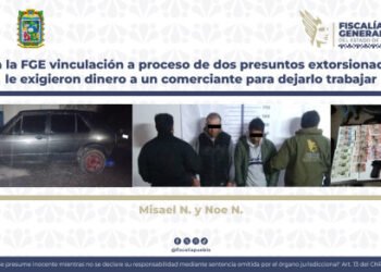 Logra la FGE vinculación a proceso de dos presuntos extorsionadores; le exigieron dinero a un comerciante para dejarlo trabajar