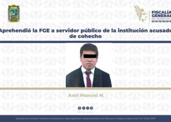 Aprehendió la FGE a servidor público de la institución acusado de cohecho