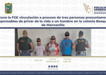 Obtuvo la FGE vinculación a proceso de tres personas presuntamente responsables de privar de la vida a un hombre en la colonia Bosques de Manzanilla