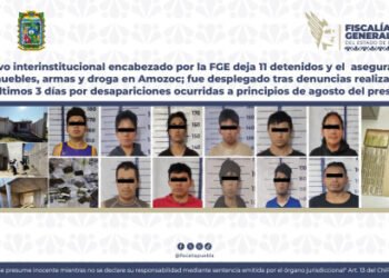 Operativo interinstitucional encabezado por la FGE deja 11 detenidos y el aseguramiento de inmuebles, armas y droga en Amozoc.