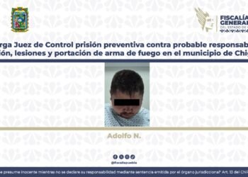 Otorga Juez de Control prisión preventiva contra probable responsable de violación, lesiones y portación de arma de fuego en el municipio de Chignautla