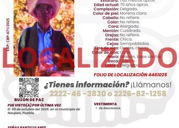 Comisión de Búsqueda localiza sin vida a Albino Calderón Islas en Naupan
