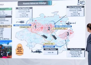 Gobierno de México activa en Hidalgo 3 Centros de Mando con 111 puentes aéreos para atender a comunidades afectadas por las lluvias