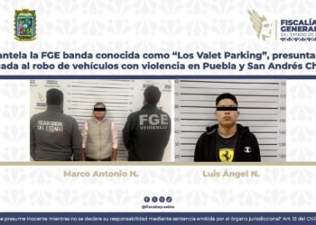 Desmantela la FGE banda conocida como “Los Valet Parking”, presuntamente dedicada al robo de vehículos con violencia en Puebla y San Andrés Cholula