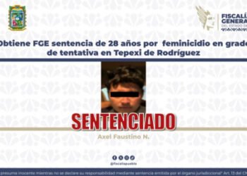Obtiene FGE sentencia de 28 años por feminicidio en grado de tentativa en Tepexi de Rodrígue