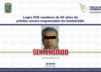 Logra FGE condena de 50 años de prisión contra responsable de feminicidio