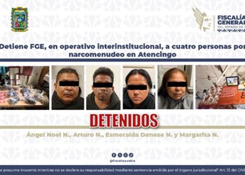 Detiene FGE, en operativo interinstitucional, a cuatro personas por narcomenudeo en Atencingo