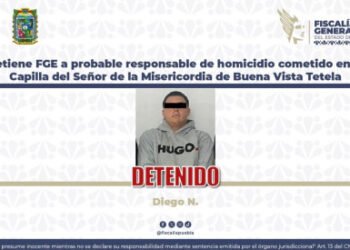 Detiene FGE a probable responsable de homicidio cometido en la Capilla del Señor de la Misericordia de Buena Vista Tetela
