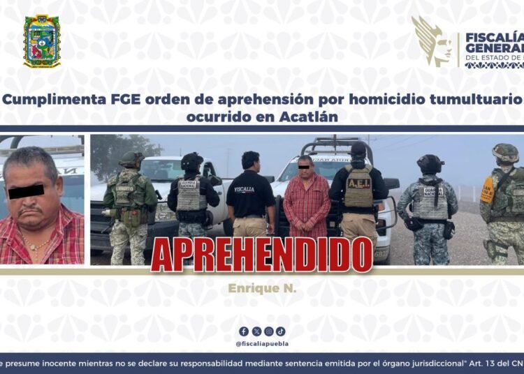 Cumplimenta FGE orden de aprehensión por homicidio tumultuario ocurrido en Acatlán