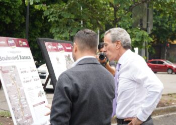 Supervisa Pepe Chedraui avances del Tren Capitalino de Pavimentación en bulevar Xonaca