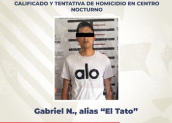 Aprehende Fiscalía a Gabriel N., alias “El Tato”, por homicidio calificado y tentativa de homicidio en centro nocturno