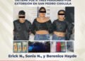 Detiene FGE a tres personas por extorsión en San Pedro Cholula