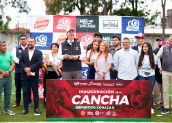 Inaugura Pepe Chedraui y love.fútbol cancha de futbol 7 en el Deportivo Xonaca II