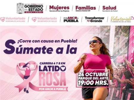 Gobierno del Estado impulsa la carrera Latido Rosa en apoyo a mujeres con cáncer